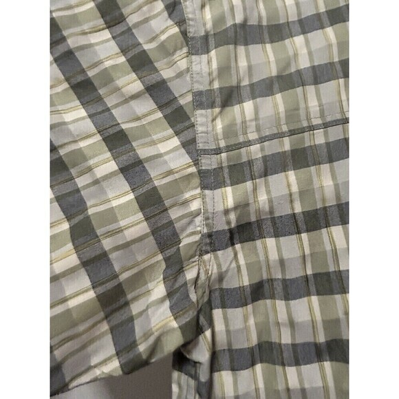 Adventure The North Face Men’s Short Sleeve Button Up Shirt XL Green Gray Plaid - Picture 15 of 16